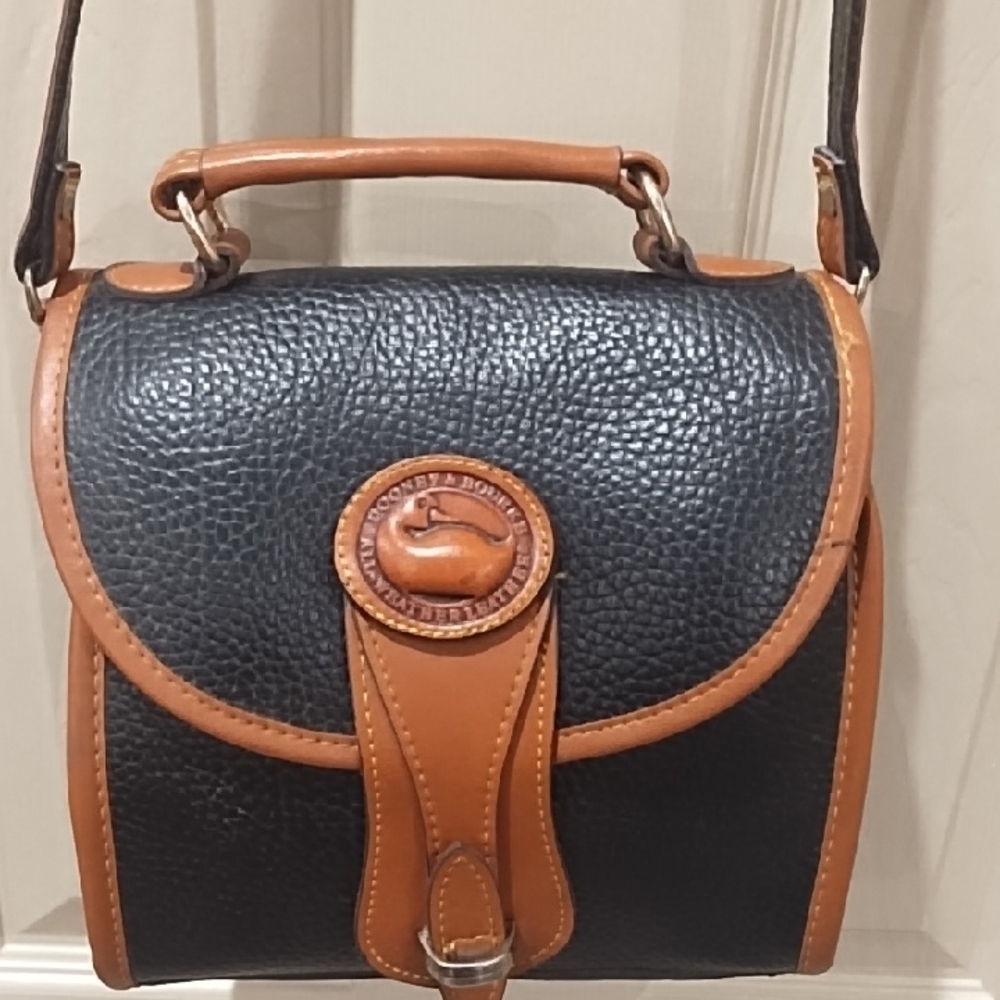 Dooney & Bourke Navy and Brown Crossbody Bag